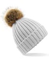 Beechfield CB412 Faux Fur Pop Pom Chunky Beanie