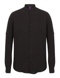 Henbury W592 Men´s Mandarin Shirt Roll Tab Sleeve