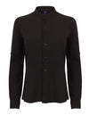 Henbury W593 Ladies´ Mandarin Shirt Roll Tab Sleeve