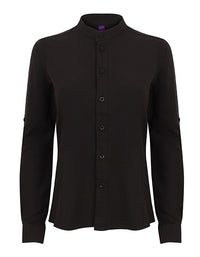 Henbury W593 Ladies´ Mandarin Shirt Roll Tab Sleeve